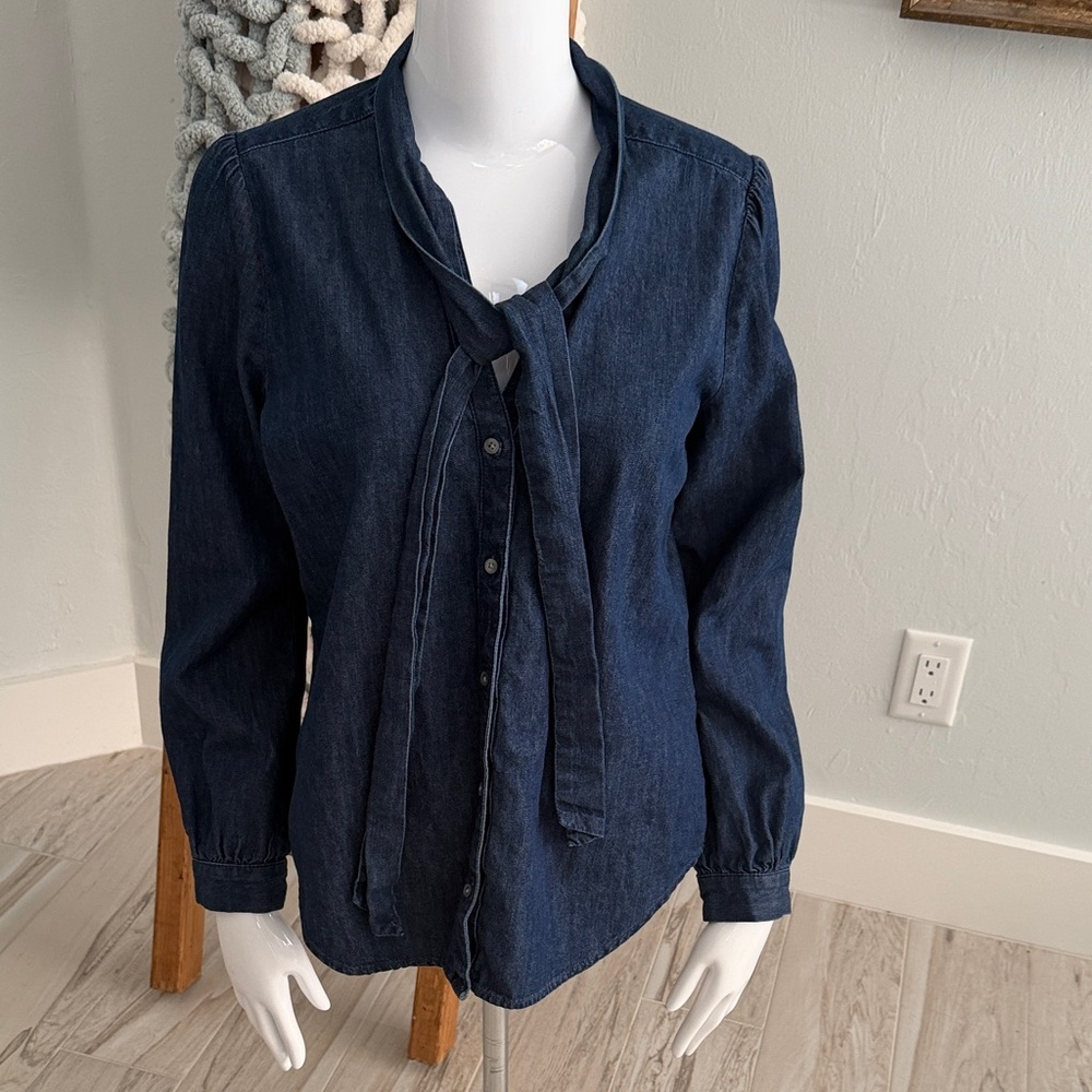 J. Crew Dark Blue Denim Shirt S